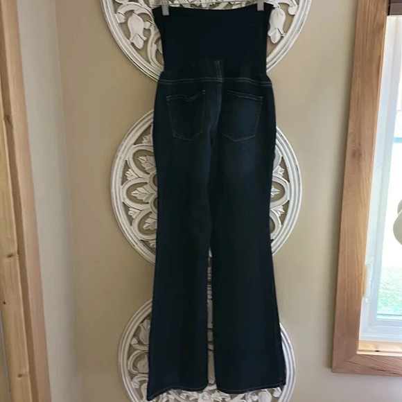 Indigo Blue Secret Fit Belly Stretch Straight Maternity Jeans Dark Wash M/L - Picture 5 of 7